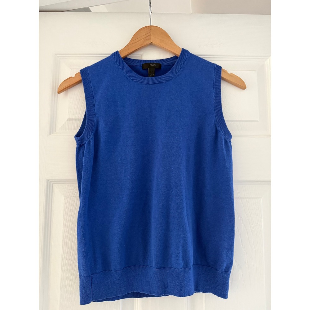 J.Crew‎ Womens Harbor Blue Sleeveless Tank Sweater Preppy Coastal